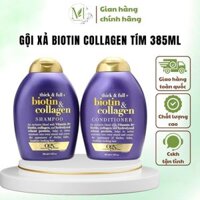 Dầu Gội Biotin Collagen Tím, Cặp Dầu Gội Xả Giúp Dày Tóc, Ngăn Rụng, Kích Mọc Tóc 385ml