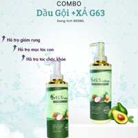 Dầu Gội BƠ G63 COLLAGEN Chiết Xuất Bơ Giúp Chống Lão Hóa Da Đầu, Mượt Tóc Và Sạch Gàu Kích Mọc Tóc Chính Hãng Kem