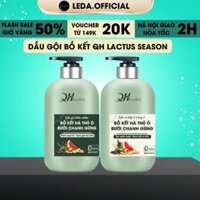 Dầu gội bồ kết QH Lactus Season Dầu gội hà thủ ô bưởi chanh gừng giảm gàu, kiềm dầu, gãy rụng 500ml