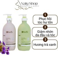 Dầu Gội Cặp Eillyelsty Green Tea 800ml, Combo Gội Xả Nuôi Dưỡng Tóc Chiết Xuất Từ Lá Trà Xanh Phục Hồi Hư Tổn NalyShop