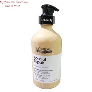 Dầu gội chăm sóc tóc hư tổn Loreal Absolut Repair Lipidium 500ml