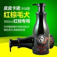 Dầu gội cho thú cưng Pipikano màu đỏ nâu 900ml, dầu gội cho chó Poodle đỏ, gel tắm cho chó, dầu gội cho Teddy