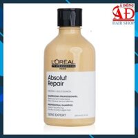 Dầu gội cho tóc hư tổn LORÉAL Serie Expert Absolut Repair vàng shampoo 300ml Mẫu mới