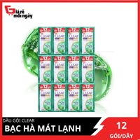 Dầu gội Clear Bạc hà Dây 12 gói