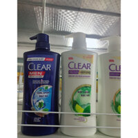 Dầu gội clear bạc hà mát lạnh và clear men 650g