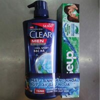 Dầu gội Clear men bạc hà 650g tặng kem đánh răng Close Up 180g