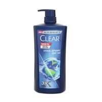 Dầu gội Clear Men Cool Sport-Dầu gội sạch gàu bạc hà, chai (900g/874ml),