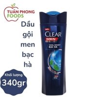 Dầu gội Clear Men mát lạnh bạc hà 340g