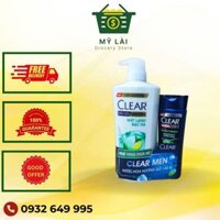 Dầu Gội Clear Sạch Gàu Mát Lạnh Bạc Hà 630g + Tặng Dầu Gội Clearmen 140g