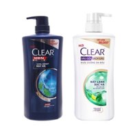Dầu gội Clear và Clear men sạch gàu mát lạnh Bạc Hà 900g