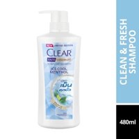 Dầu gội đầu bạc hà tươi mát Clear Anti Dandfuff Ice Cool Menthol Thái Lan 480ml