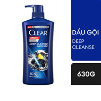 Dầu Gội Đầu cho nam Clear Men  Deep Cleanse đánh bay gàu, ngứa và vi khuẩn mát lạnh cực đỉnh suốt ngày dài 630g
