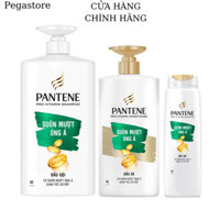 Dầu gội đầu PANTENE 900ml- Dầu gội nữ Suôn Mượt Óng Ả 300ml (Xanh Lá -Mẫu Mới)