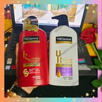 Dầu gội đầu Tresemme KERATIN SMOOTH màu đỏ - cặp dầu gội xả thái lan 450ml, 5 trong 1 suôn mượt vào nếp