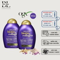 Dầu gội đầu và dầu xả Biotin Collagen Thick & Full OGX 385ml, dầu gội cặp dưỡng mọc tóc và giảm gãy rụng