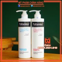DẦU GỘI DẦU XẢ PHỤC HỒI SIÊU MƯỢT PALLAMINA COLLAGEN KERATIN COMPLEX 750ML - CHÍNH HÃNG