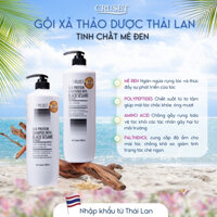 Dầu gội, dầu xả thảo dược Thái Lan CRUSET Tinh chất Mè Đen, phục hồi hư tổn, hỗ trơ mọc tóc 1000 ml