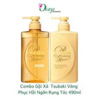 Dầu gội dầu xả Tsubaki vàng OK098 phục hồi tóc ngăn rụng 490ml