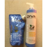 Dầu gội Diva 750ml + dầu hấp ủ tóc túi Diva 500ml(chính hãng)