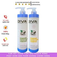 Dầu gội Diva Xanh phục hồi tóc hư tổn khô sơ mềm mượt, kiềm dầu, sạch gàu, ngăn dầu 500ml – 750ml