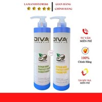 Dầu gội Diva Xanh phục hồi tóc hư tổn khô sơ kiềm dầu sạch gàu, cặp gội xả chính hãng 500ml – 750ml hàng chính hãng
