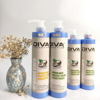 Dầu gội Diva Xanh phục hồi tóc hư tổn khô sơ kiềm dầu sạch gàu, cặp gội xả chính hãng 500ml – 750ml - shop chính hãng