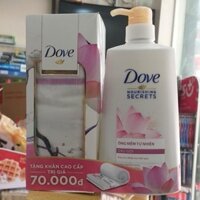 Dầu gội DOVE hoa sen Nhật và nước gạo 650g (tặng khăn)