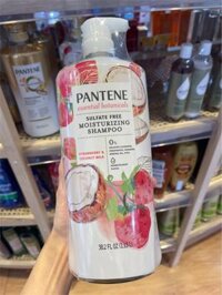 Dầu gội dưỡng ẩm chiết xuất từ dâu & dừa Pantene Essential Botanicals Strawberry and Coconut Milk Shampoo 38.2Oz 1.13l