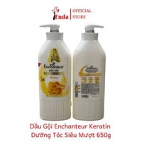 Dầu gội dưỡng tóc siêu mượt Enchanteur Keratin Charming EN027 màu vàng phục hồi sức sống 650g