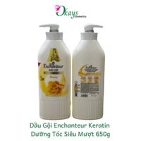 Dầu gội dưỡng tóc siêu mượt Enchanteur Keratin Charming OK027 màu vàng phục hồi sức sống 650g