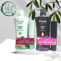 Dầu gội Fresh chiết xuất Bồ kết Suôn mượt óng ả 650g tặng xả 170g