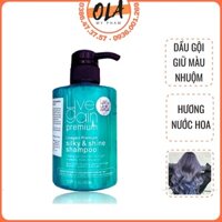 Dầu gội giữ màu nước hoa Livegain Premium Silky & Shine Shampoo 450ml Hàn Quốc - mỹ phẩm ola