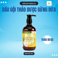 Dầu Gội Hữu Cơ Gừng Dừa Cỏ Cây Hoa Lá 440gr giúp làm mềm mượt tóc, giảm rụng tóc, phục hồi hư tổn