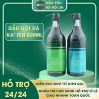 Dầu Gội Kafen xanh phục hồi hư tổn cho tóc uốn nhuộm dầu gội dưỡng tóc 800ml leda