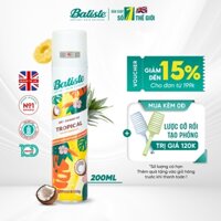 Dầu Gội Khô Batiste Tropical 200ml Hương Hoa Nhiệt Đới - Batiste Dry Shampoo Coconut Exotic Tropical