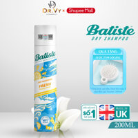 Dầu Gội Khô Batiste Tươi Mát Tức Thì - Batiste Dry Shampoo Light & Breezy Fresh 200ml