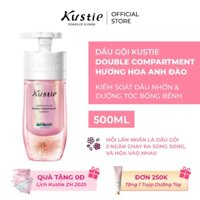 Dầu Gội Kustie Double Compartment Hương Hoa Anh Đào 500ml - Kiểm Soát Dầu Nhờn & Dưỡng Tóc Bồng Bềnh