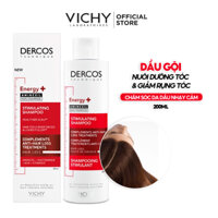 Dầu Gội Ngăn Ngừa, Giảm Rụng Tóc VICHY DERCOS Energising Aminexil Stimulating Shampoo Hairloss 200ml