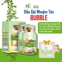 Dầu gội nhuộm nóc BUBBLE, dầu gội phủ bạc BUBBLE CORZEN giúp đen tóc, ong mượt (Hộp 10 Gói)