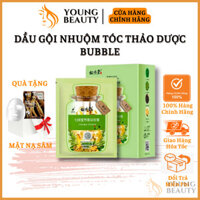 Dầu gội nhuộm tóc BUBBLE - Dầu gội phủ bạc tóc, phủ đen tóc ngay tại nhà giúp tóc óng mượt (Hộp 10 gói) - YOUNG BEAUTY