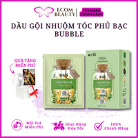 Dầu gội nhuộm tóc phủ bạc BUBBLE - Hộp 10 gói dầu gội BUBBLE nhuộm đen tóc, phủ bạc tự nhiên, không độc hại