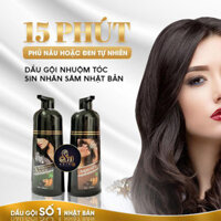 Dầu Gội Nhuộm Tóc Tại Nhà Sin Hair 500ml Mẫu Mới Không Lược - Dầu Gội Nhuộm Tóc Nhân Sâm Nhật Bản Giúp Phủ Bạc Đen Tóc - Nâu Tóc - Màu Đen  washing black