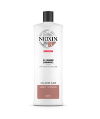Dầu gội Nioxin 3 – 1000ml làm sạch, ngăn rụng dành cho tóc nhuộm và có dấu hiệu thưa rụng nhẹ.