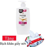 Dầu gội Pantene ngăn rụng tóc chai 900ml dưỡng chất Pro-V Tặng 1 bịch khăn giấy ướt 80 tờ