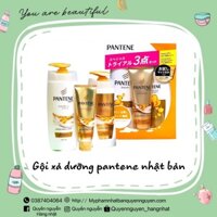 Dầu gội Pantene Nhật màu Vàng và Xanh dương, xanh lá cây Set 3 (Gội, Xả, Xịt Dưỡng)