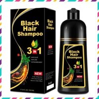 Dầu Gội Phủ Bạc BLACK HAIR  Shampoo Dầu Gội Nhuộm Tóc Nhân Sâm Giúp Tóc Đen Bền Màu - QUEENSHOP68