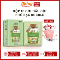 Dầu gội phủ bạc BUBBLE - Hộp 10 gói dầu gội BUBBLE nhuộm tóc phủ bạc tự nhiên, lành tính, đơn giản tại nhà