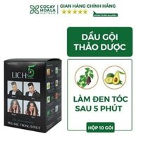 Dầu gội phủ bạc đen tóc Lich5 chỉ 5 phút mái tóc đen trở lại Cỏ Cây Hoa Lá (hộp 10 gói)