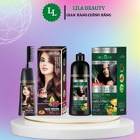 Dầu gội phủ bạc GELISSA 500ml nhật bản, Lược nhuộm tóc thông minh đen nâu thảo dược tự nhiên Lila beauty
