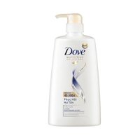 Dầu gội Phục hồi tóc hư tổn Dove 650g và Kem xả 620g